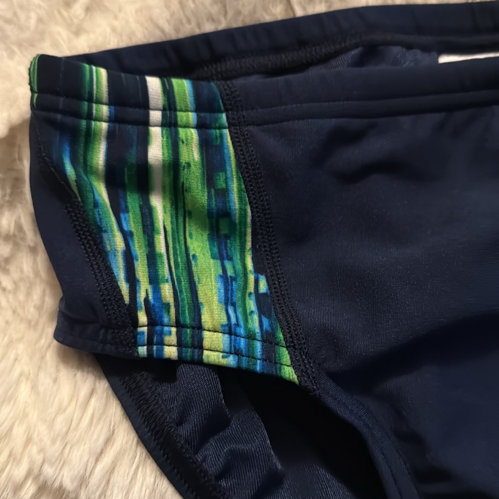 SPEEDO MEN NAVY SWIMWEAR Swim Briefs Vibrant TRAIN III TECH BIKINI ENDURANCE 30 - Picture 3 of 6